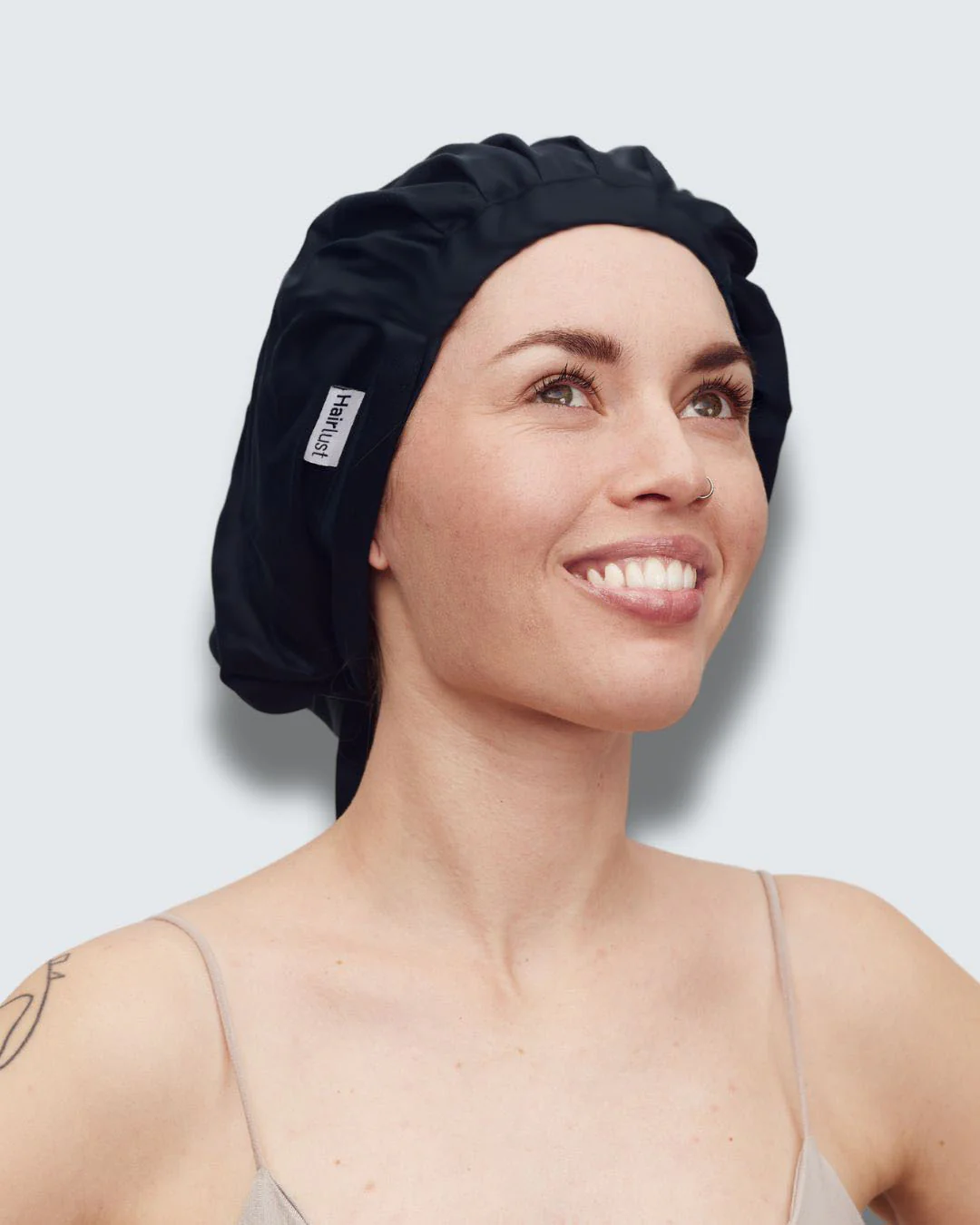 Bamboo Hair Bonnet, Gitzwart - Image 5