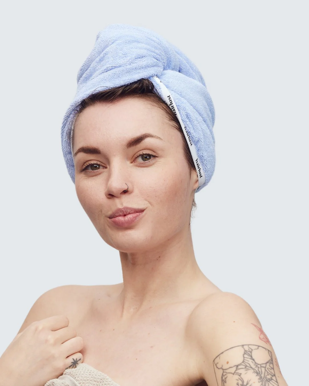 Bamboo Hair Towel Wrap, Blurple - Image 2