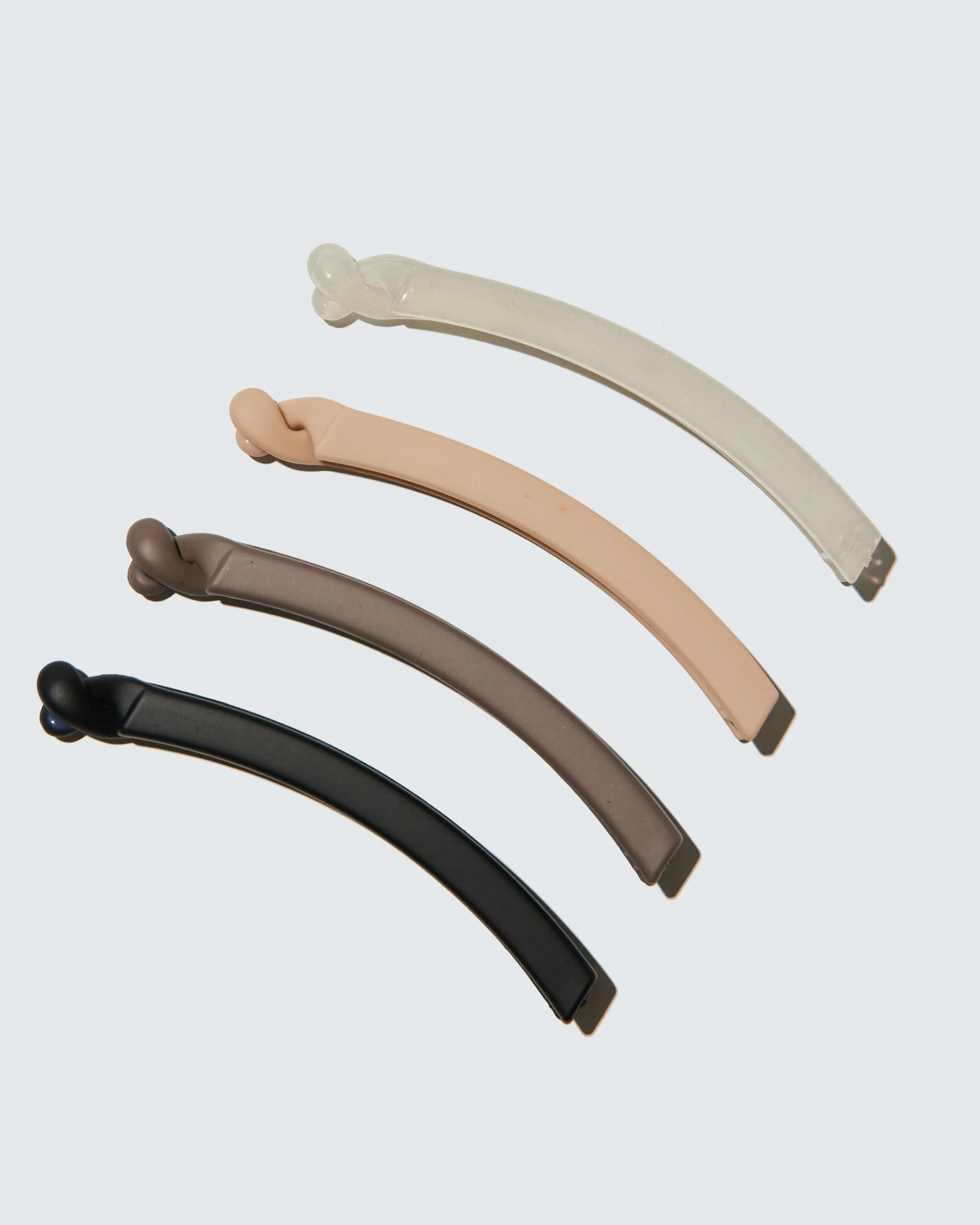 Banana Hair Clips Extra Slim, 4-Pack, Koffie - Image 3