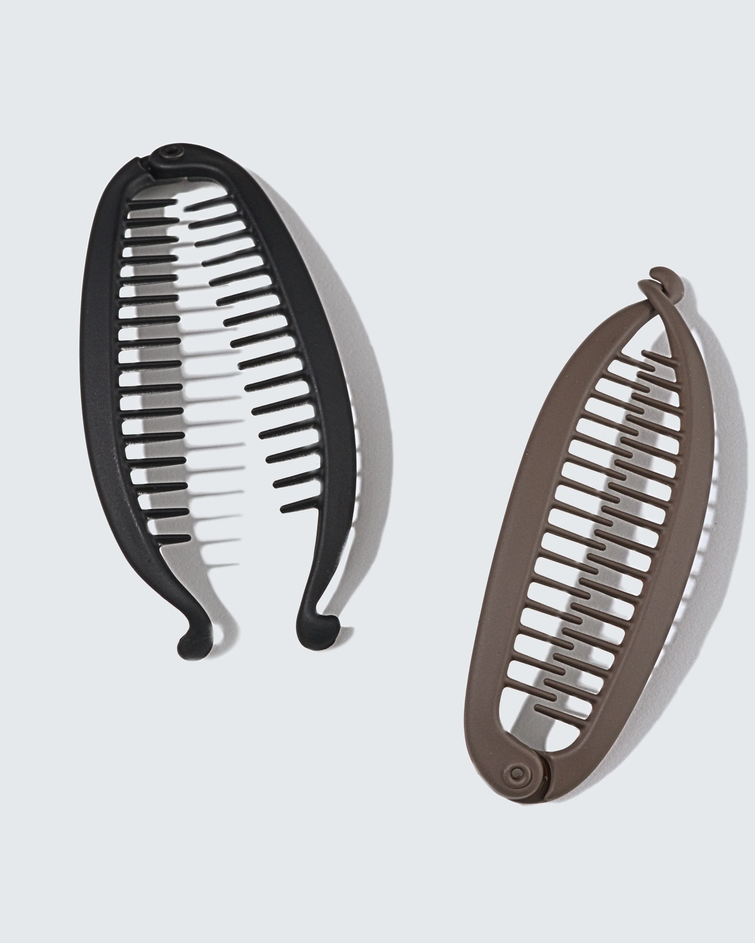 Banana Hair Clips Regular, 2-Pack, Bruin/Zwart - Image 3