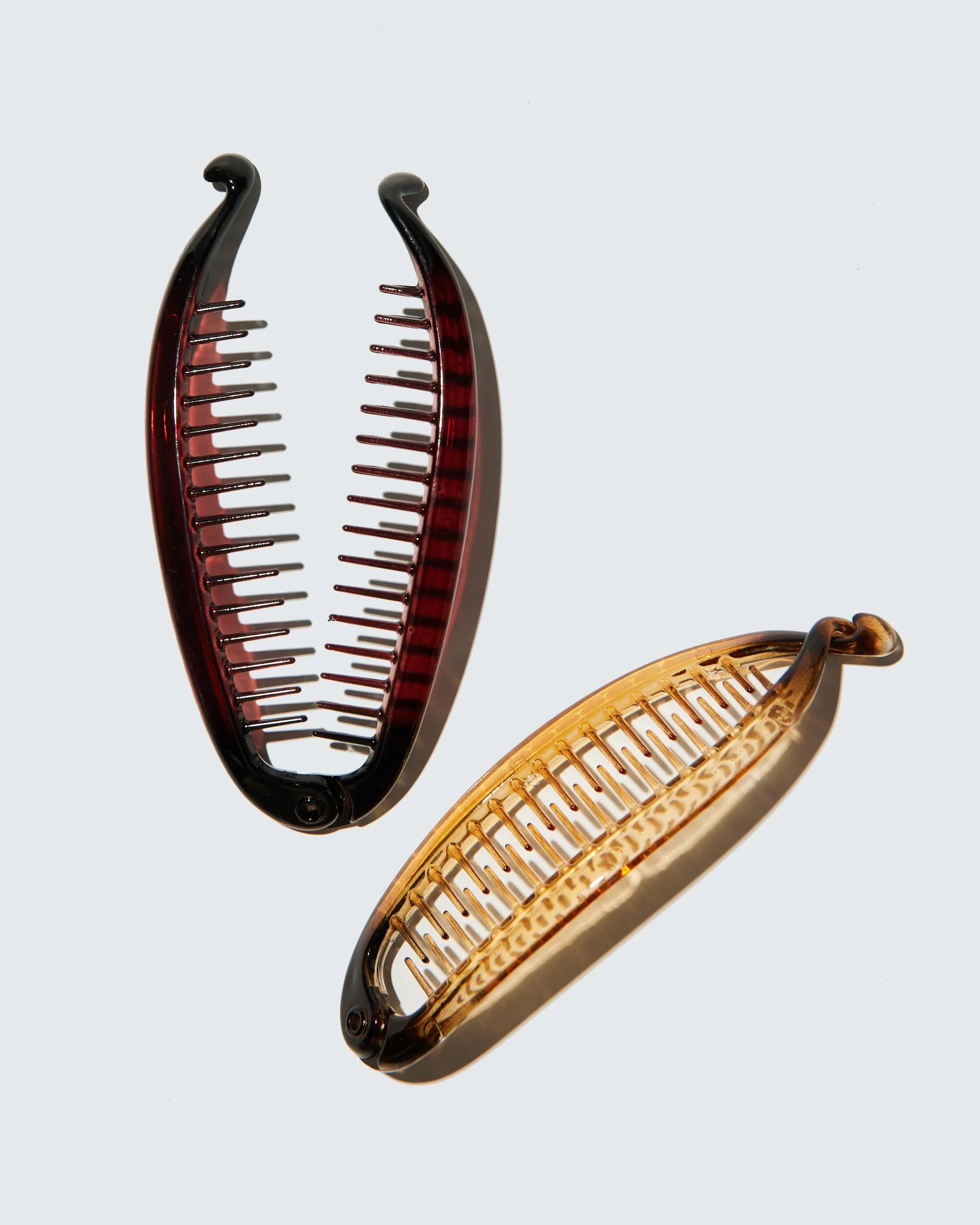 Banana Hair Clips Regular, 2-Pack, Helder Bruin/Amber - Image 3