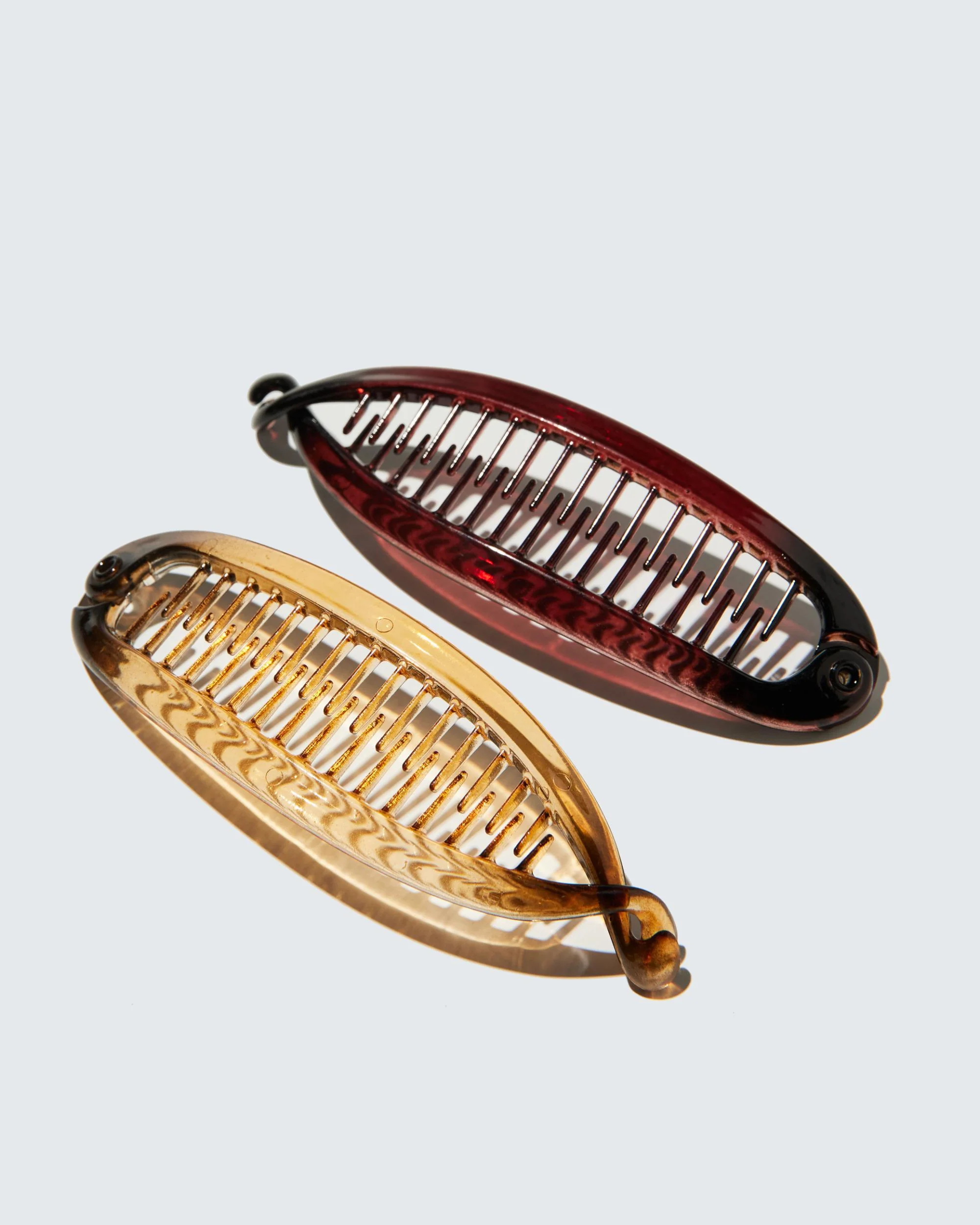 Banana Hair Clips Regular, 2-Pack, Helder Bruin/Amber - Image 4