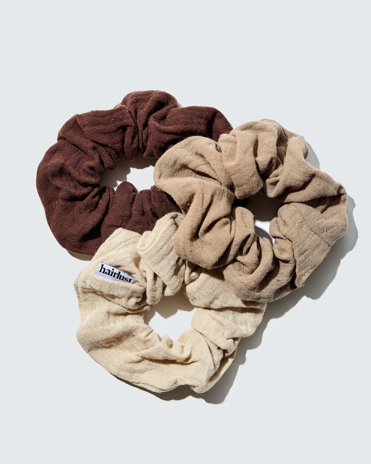 Cotton Scrunchies, Medium, 3-Pack, Koffie - Image 6