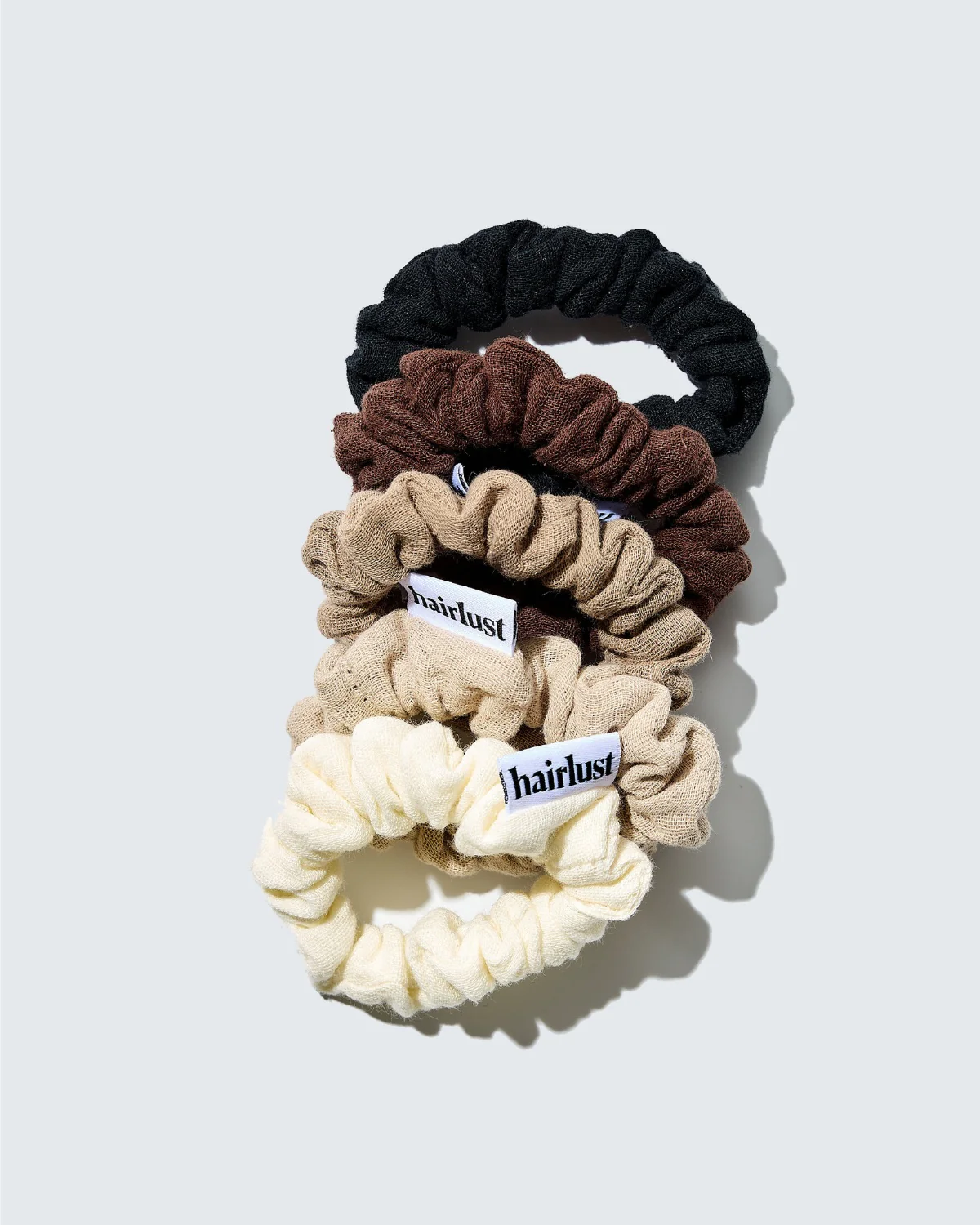Cotton Scrunchies, Klein, 5-Pack, Koffie - Image 6