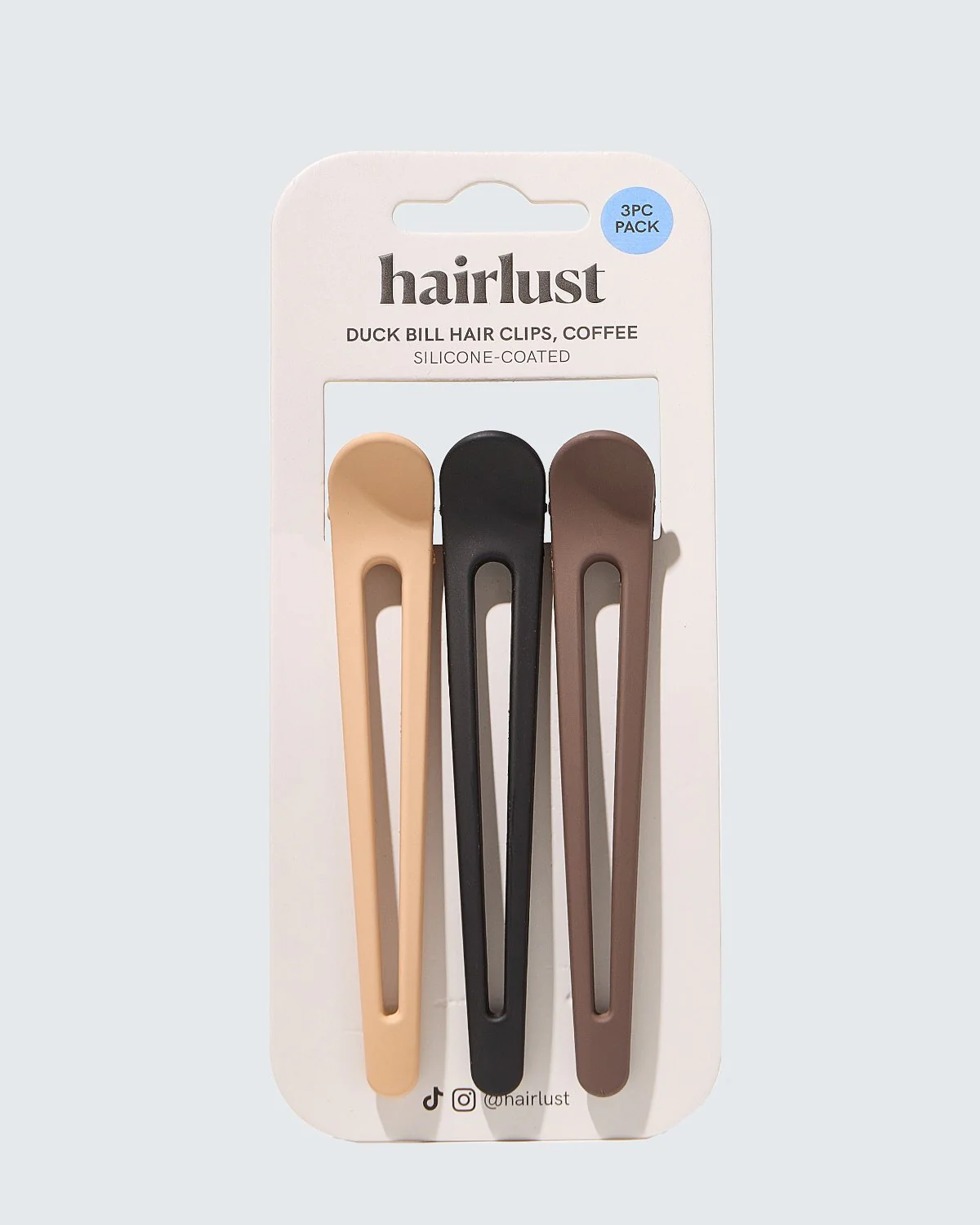 Duck Bill Hair Clips, 3-pack, Koffie - Image 4