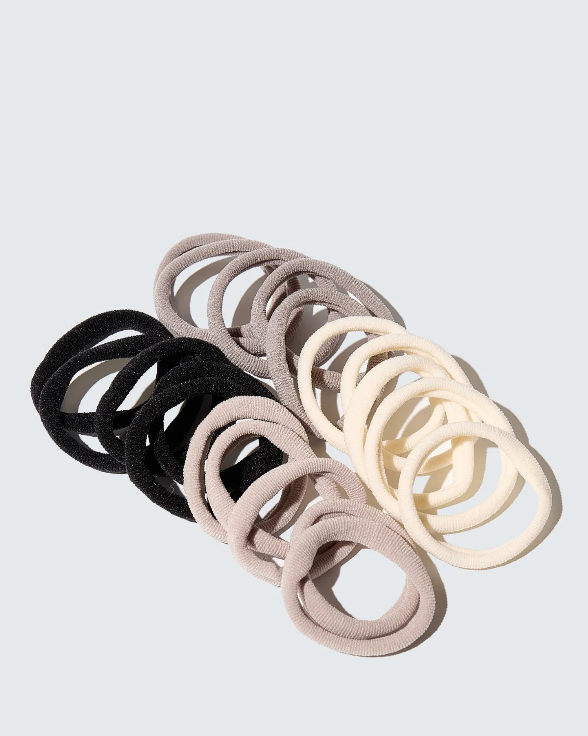Elastic Hair Ties, 20-Pack, Wit/Grijs/Zwart - Image 3