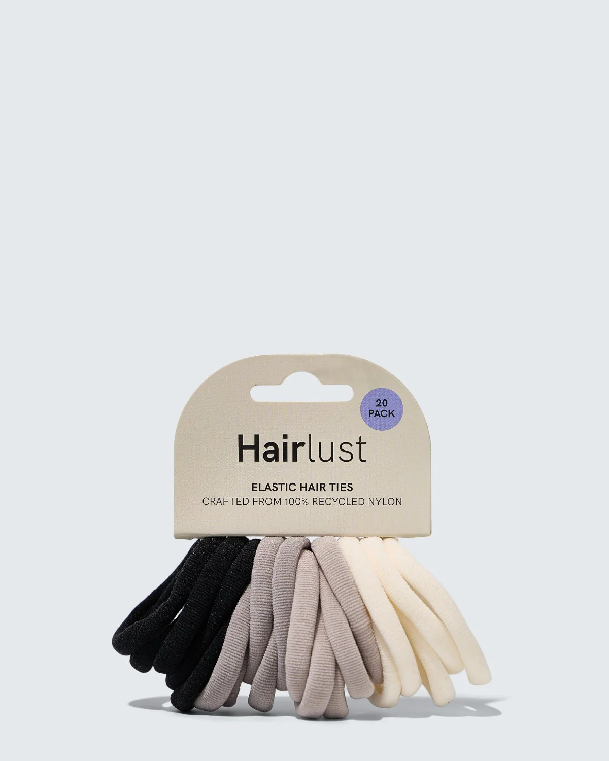 Elastic Hair Ties, 20-Pack, Wit/Grijs/Zwart - Image 5