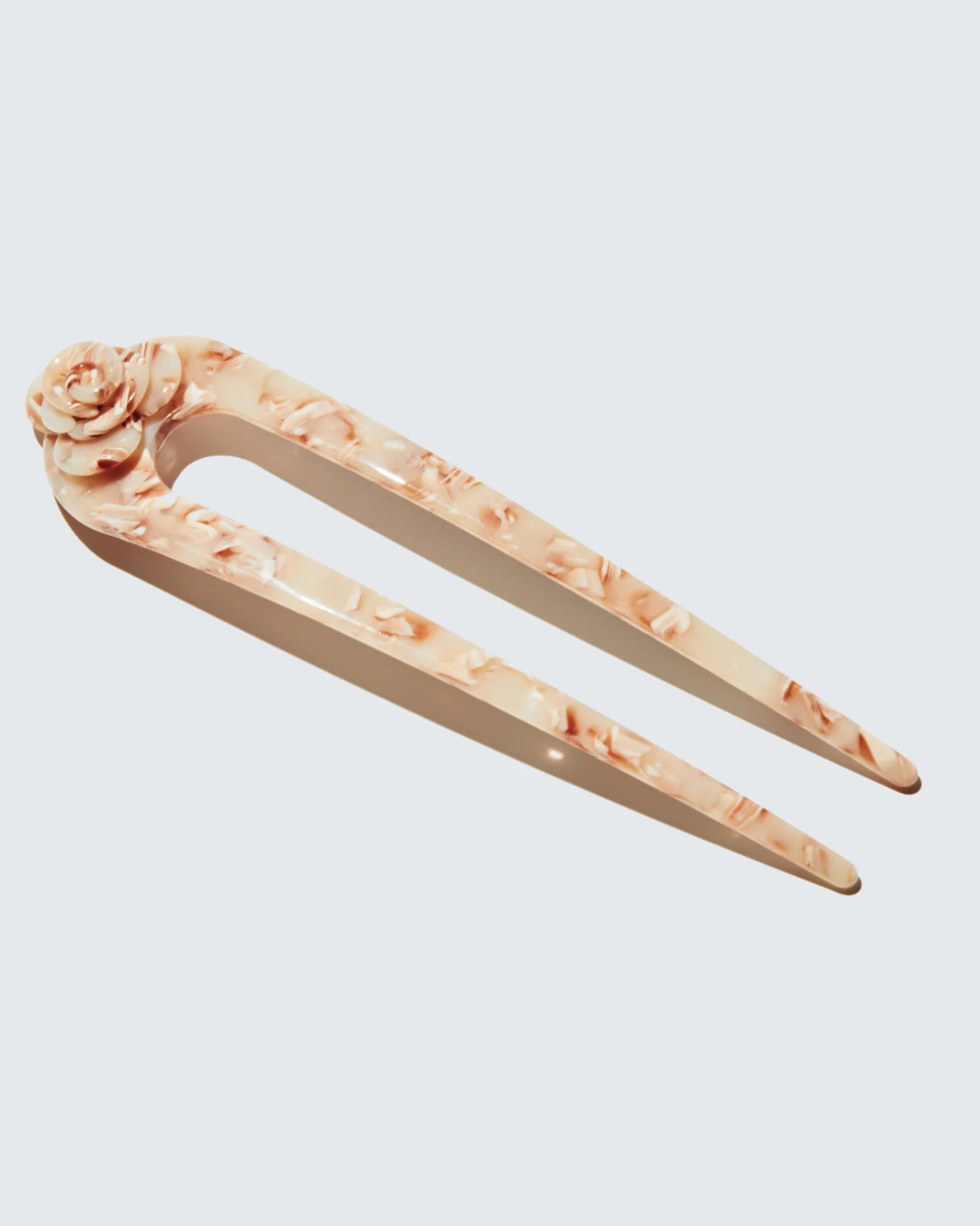 French Twist Hair Pin, Beige Shell - Image 3