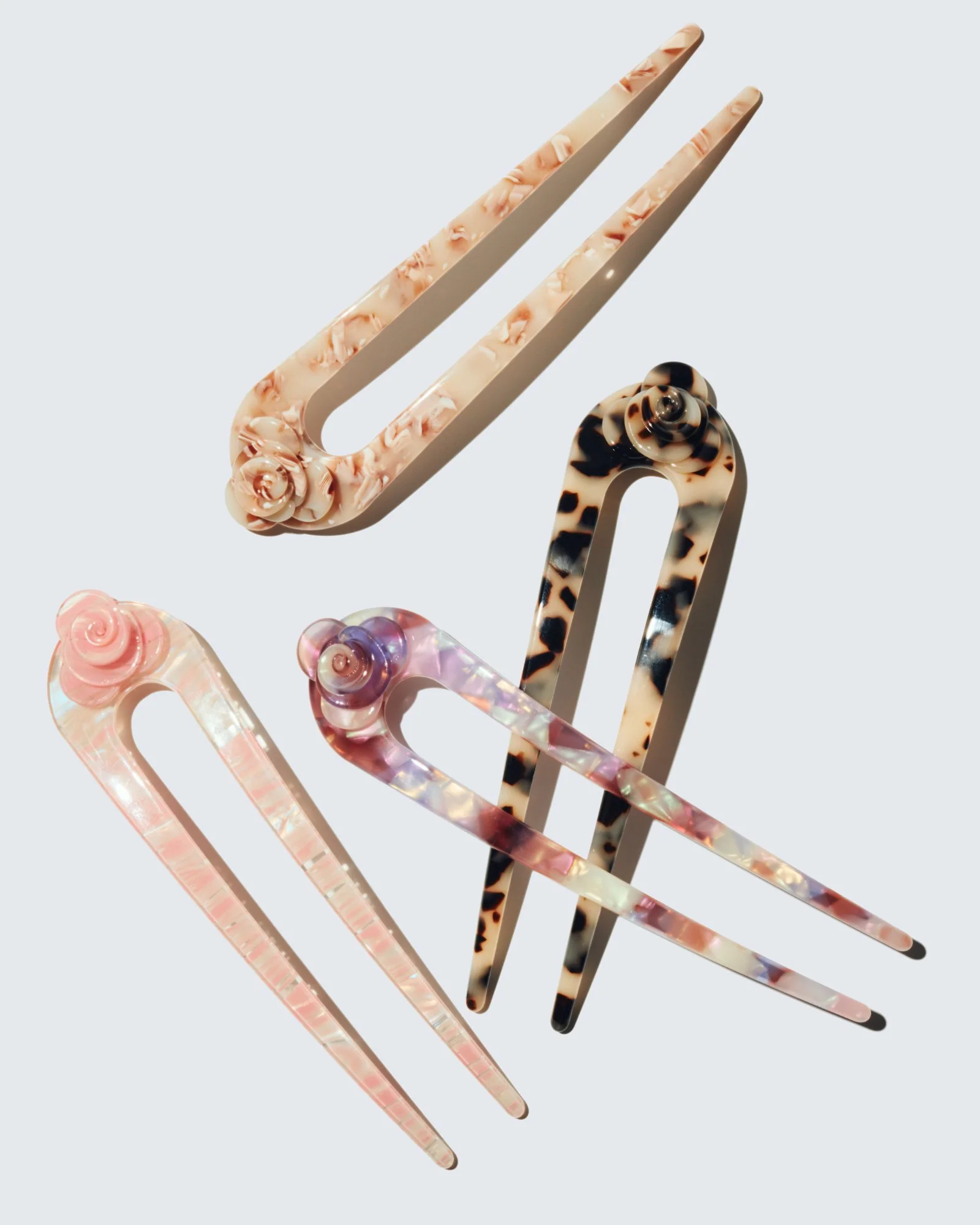 French Twist Hair Pin, Beige Shell - Image 4