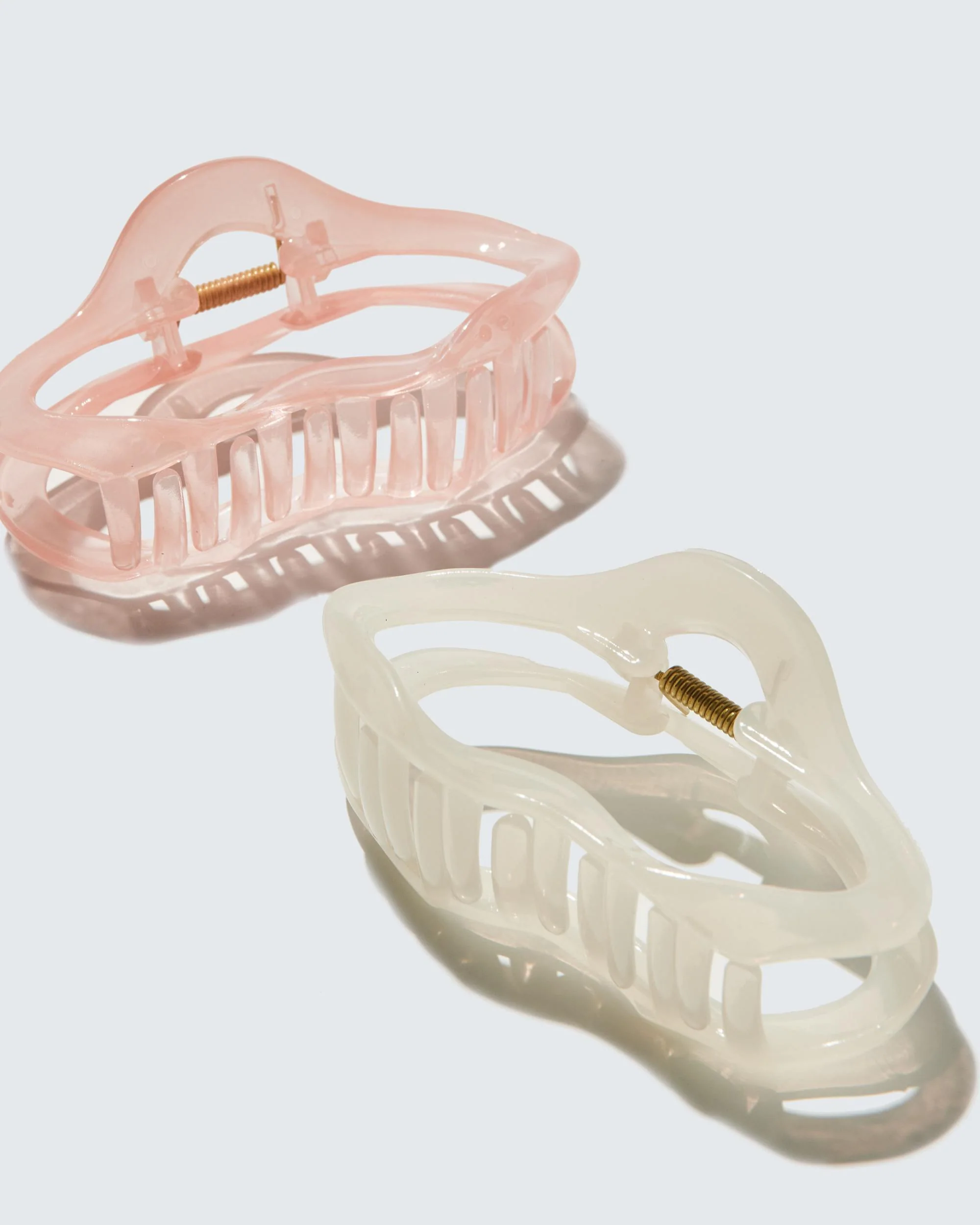 Large Claw Hair Clips, Cloud, 2-Pack, Peach/Ivoor