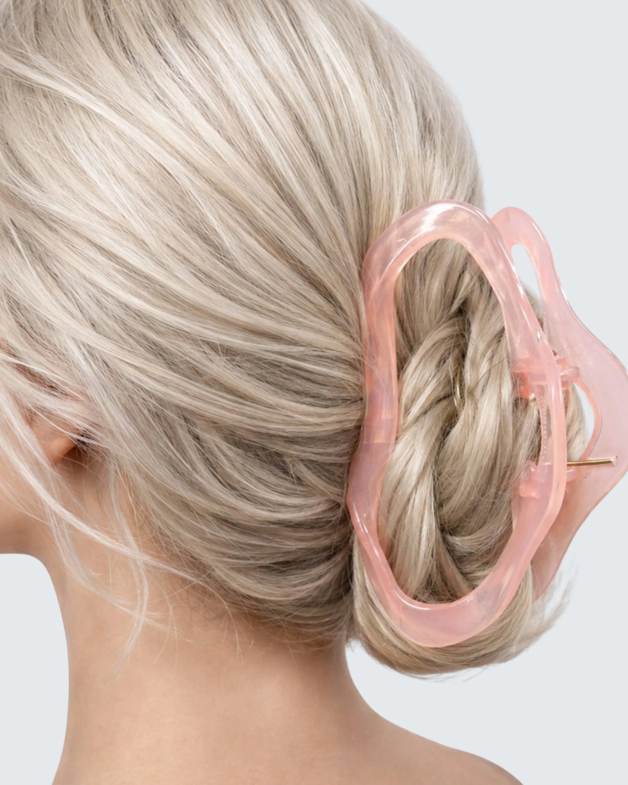 Large Claw Hair Clips, Cloud, 2-Pack, Peach/Ivoor - Image 2