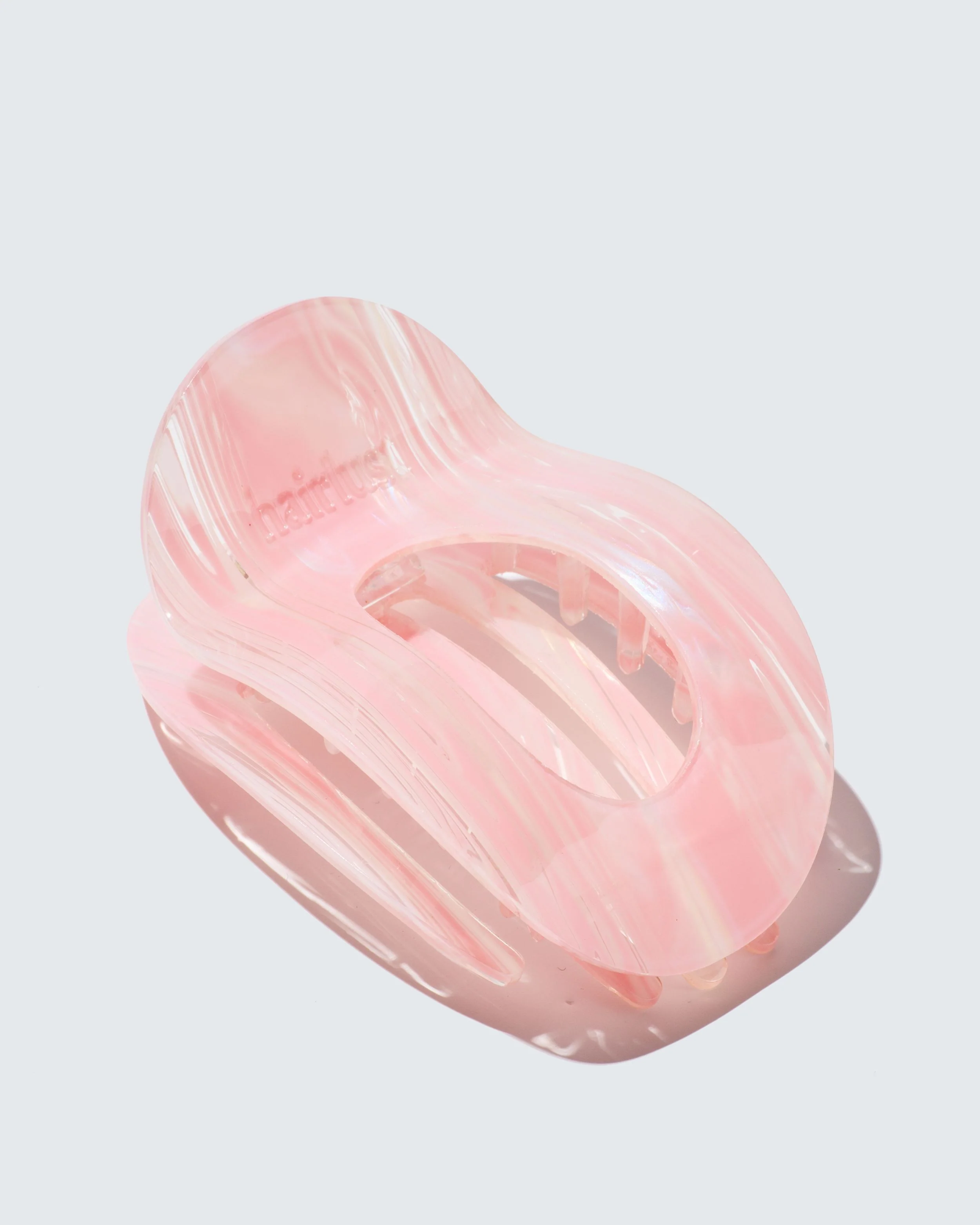 Large Flat Claw Hair Clip, Baby Pink - Image 3
