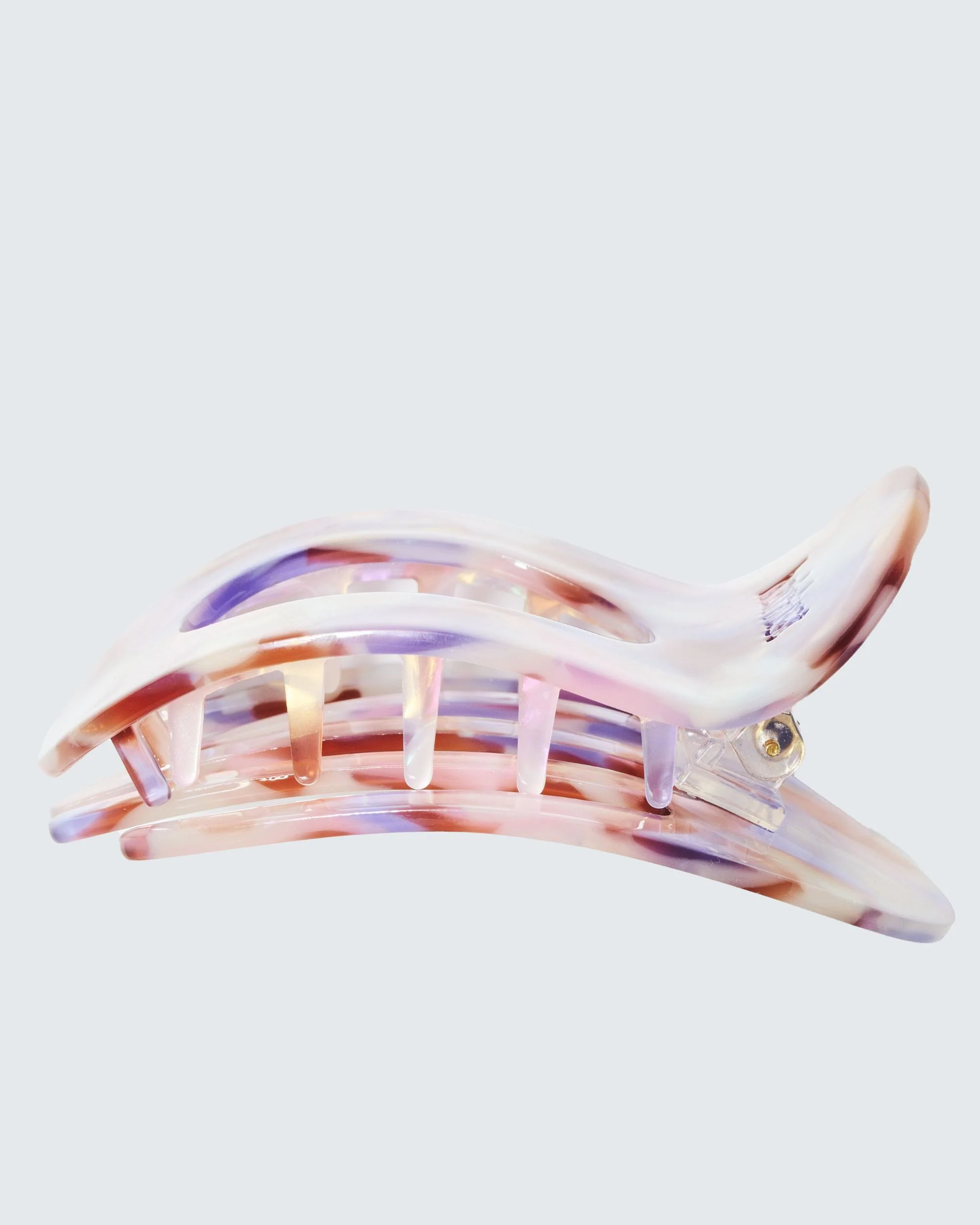 Large Flat Claw Hair Clip, Purple Shell - Image 5
