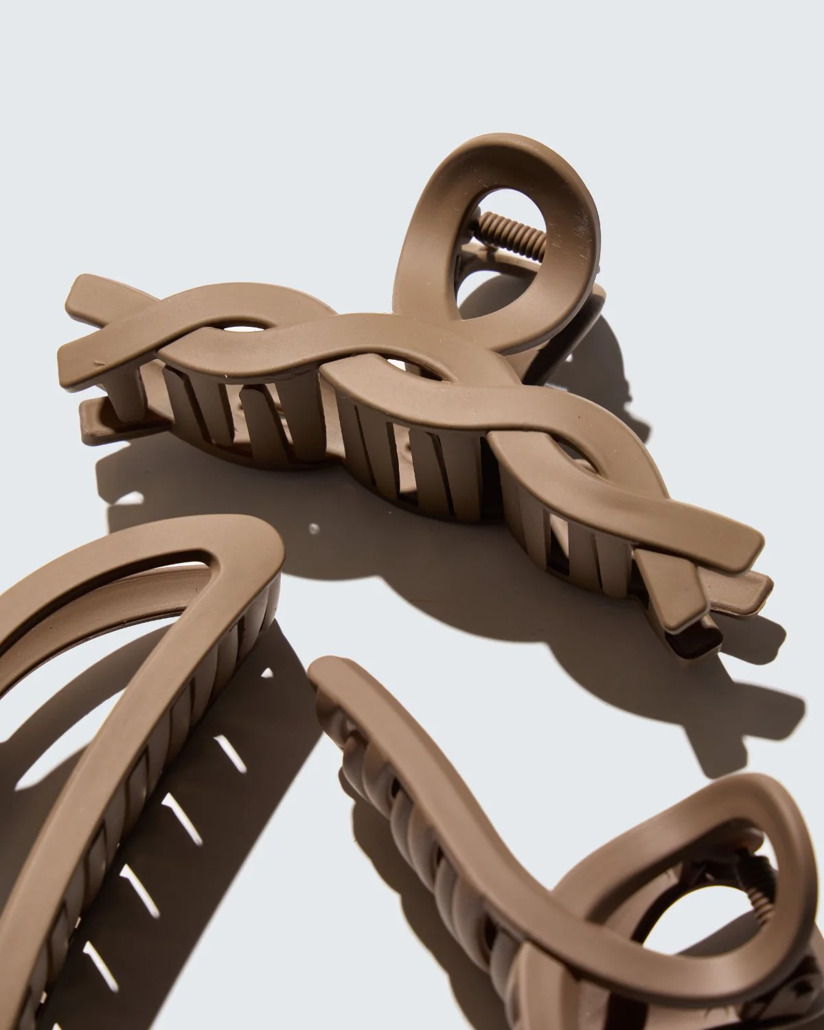 Medium Claw Hair Clips, 3-Pack, Koffie - Image 5