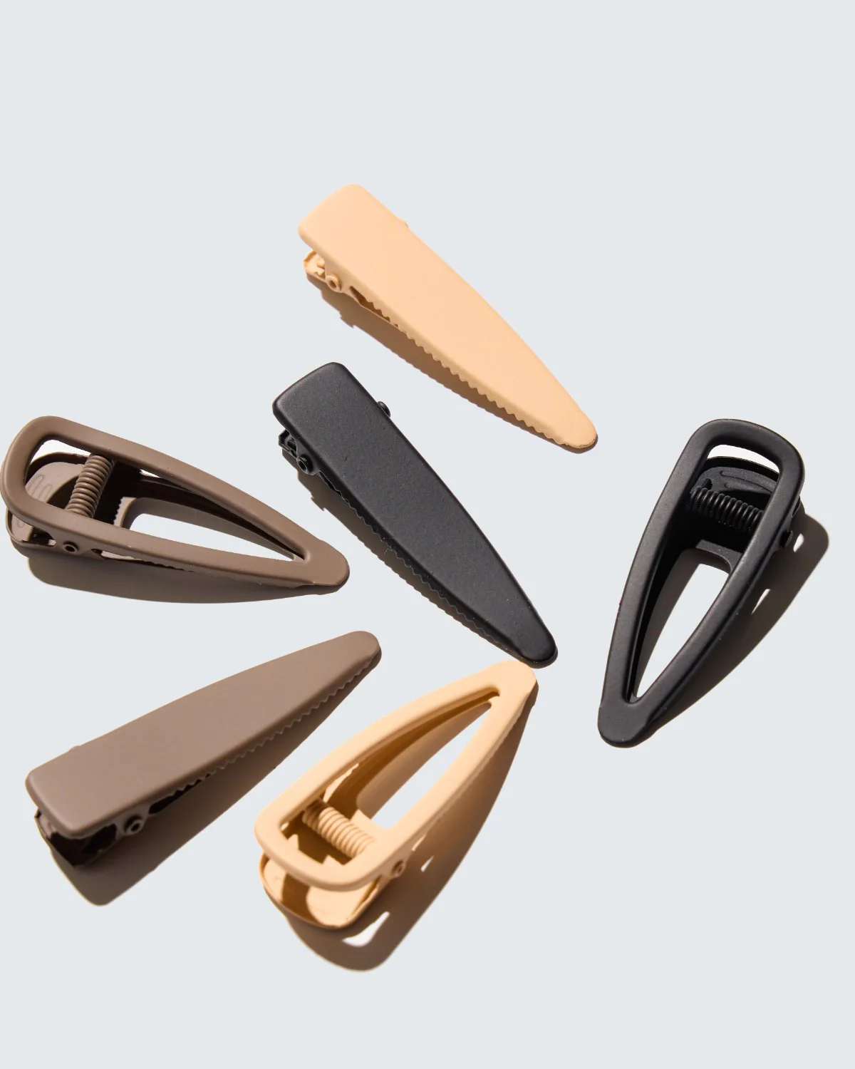 No-Slip Hair Clips, 6-Pack, Koffie - Image 2