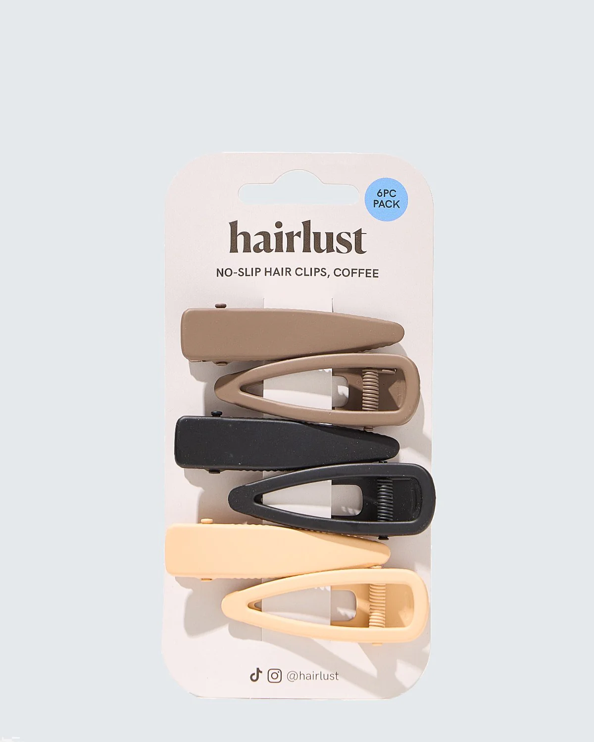 No-Slip Hair Clips, 6-Pack, Koffie - Image 5