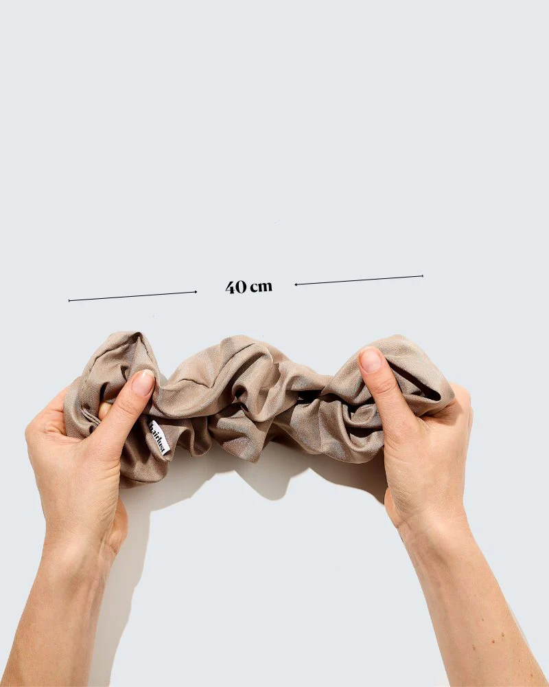 Satin Silk Scrunchies, XXL, 3-Pack, Koffie - Image 5