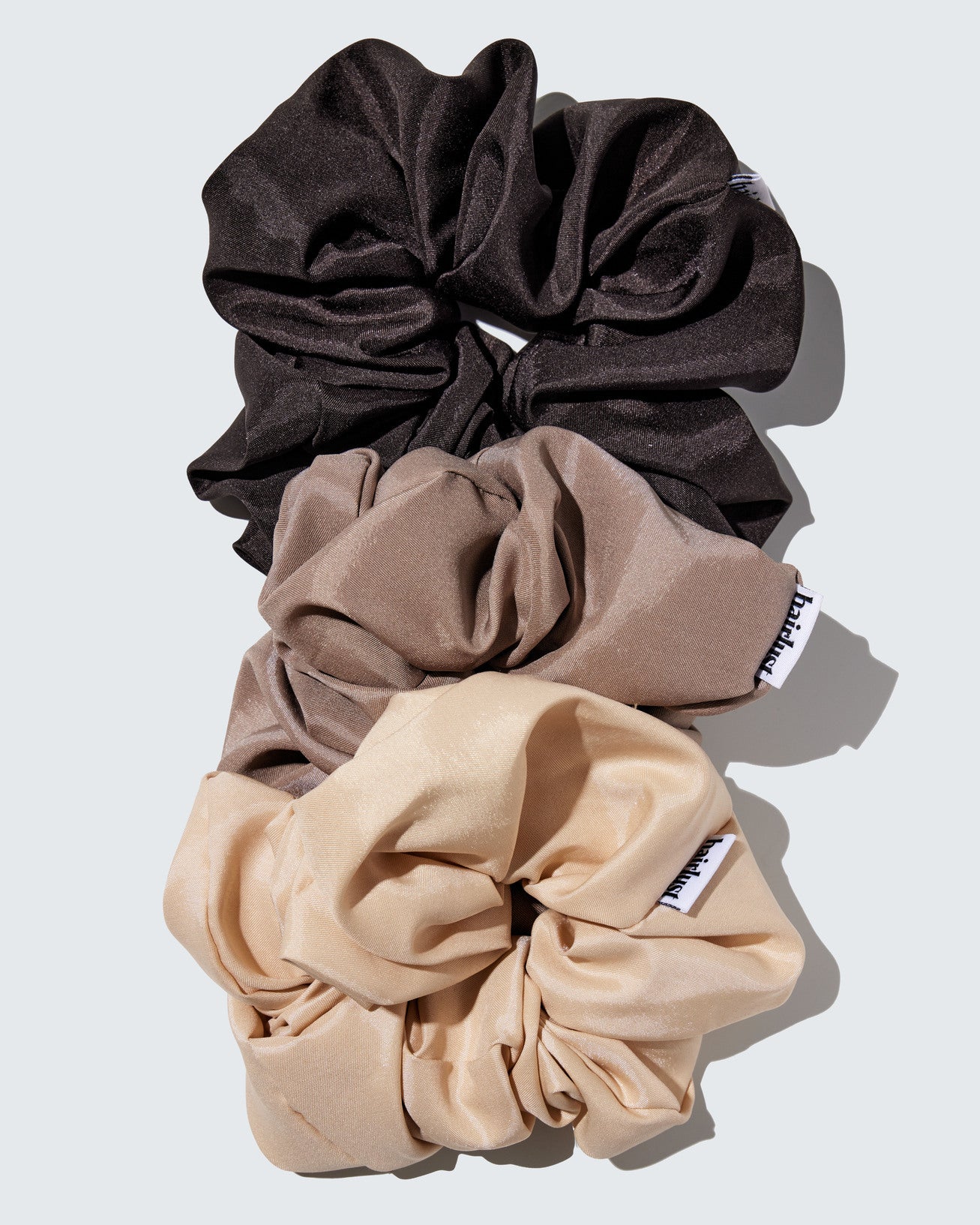 Satin Silk Scrunchies, XXL, 3-Pack, Koffie - Image 7