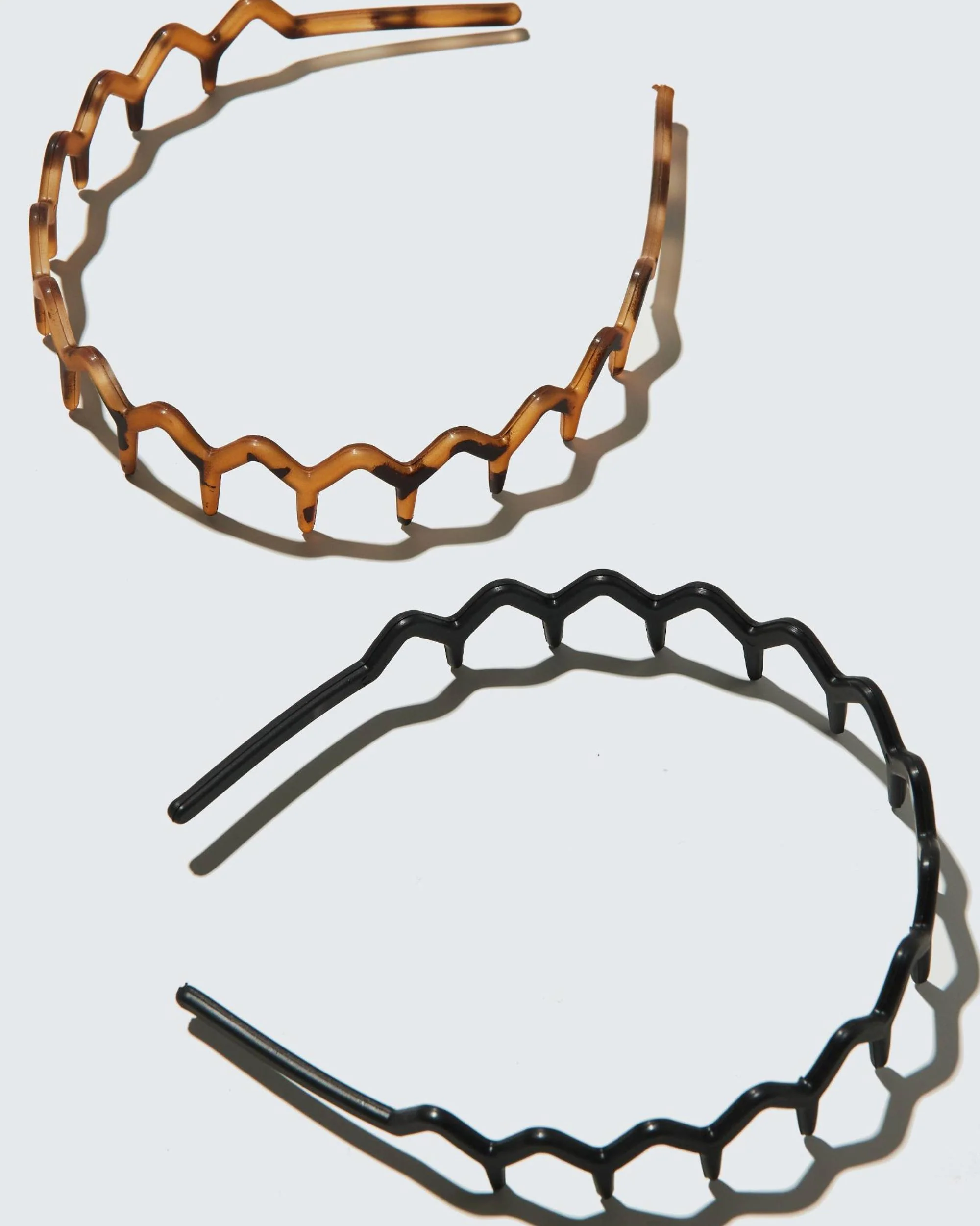 Slim Zig Zag Headband with Teeth, 2-Pack, Amber/Zwart - Image 3