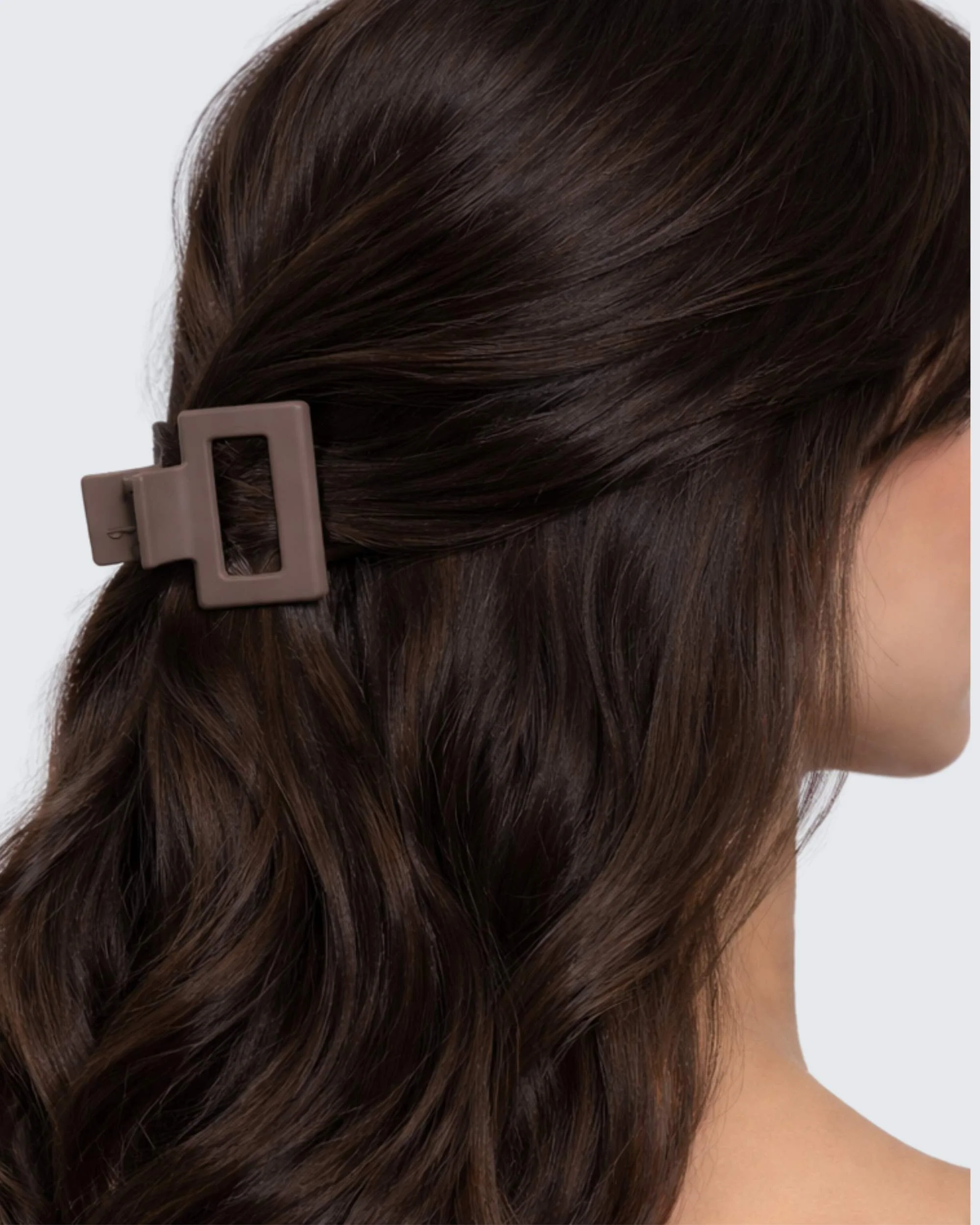 Small Claw Hair Clips, 4-Pack, Koffie - Image 3