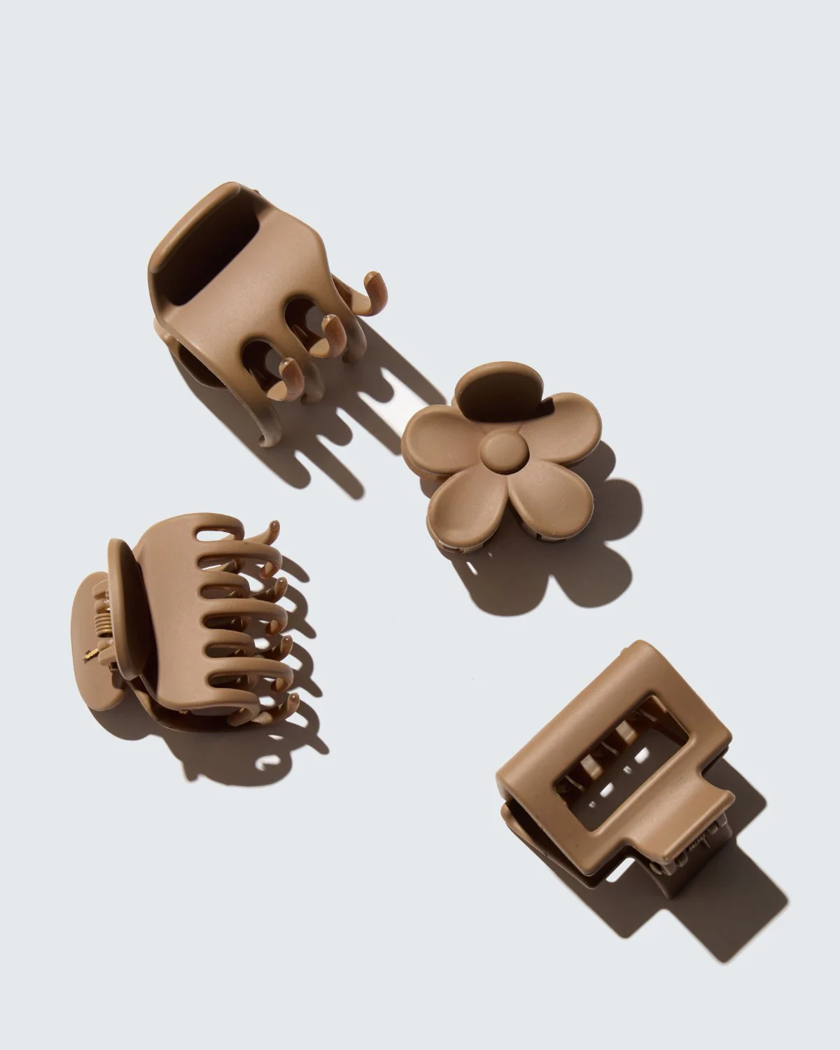 Small Claw Hair Clips, 4-Pack, Koffie - Image 5
