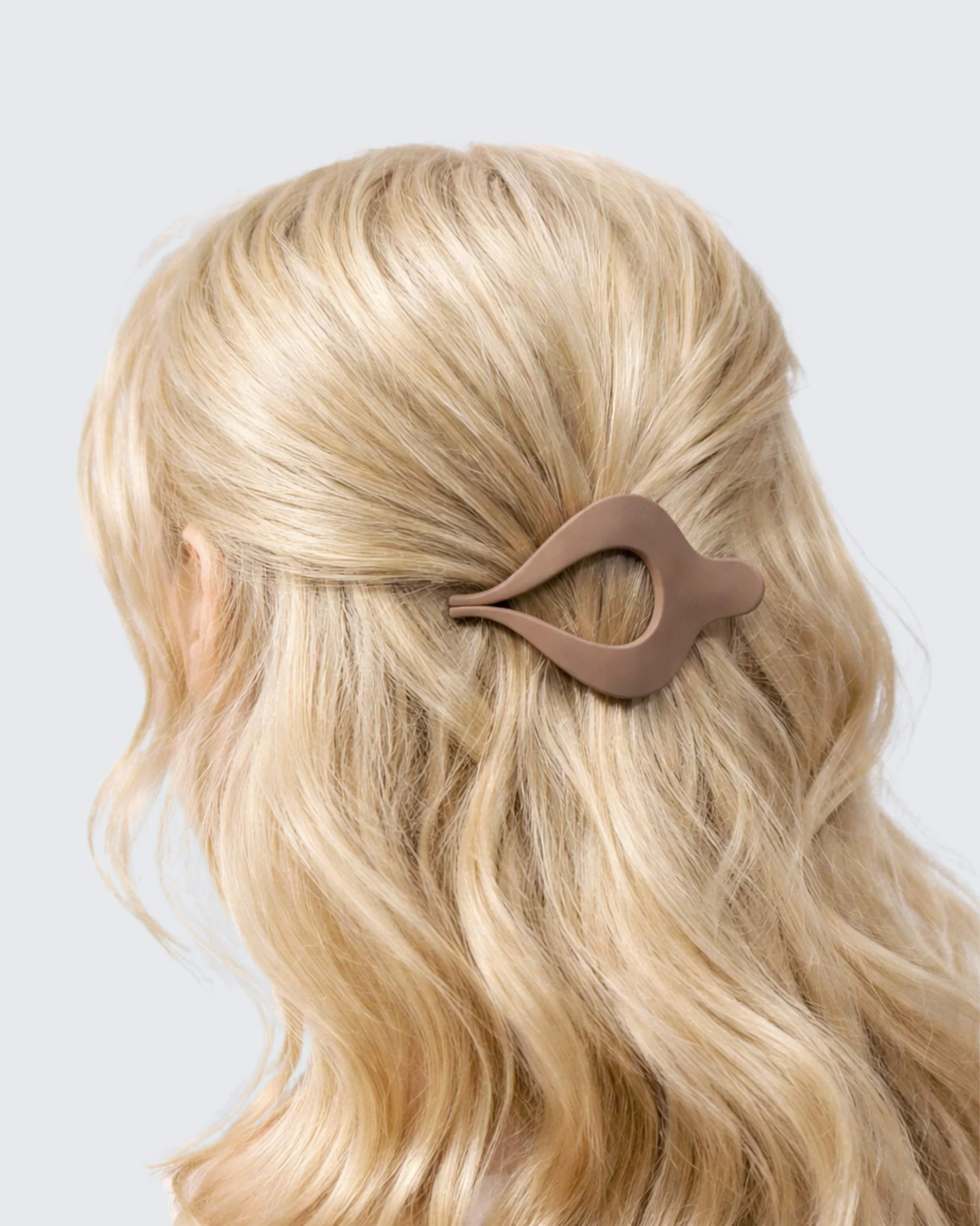 Small Flat Claw Hair Clips, Droplet, 4-Pack, Koffie - Image 5