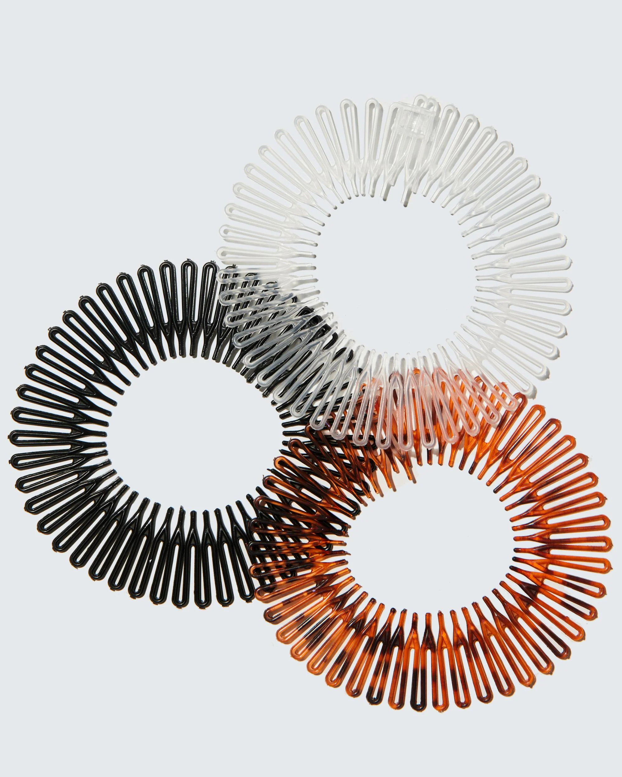 Stretchy Comb Headband with Teeth, 3-Pack, Helder/Zwart/Amber - Image 4