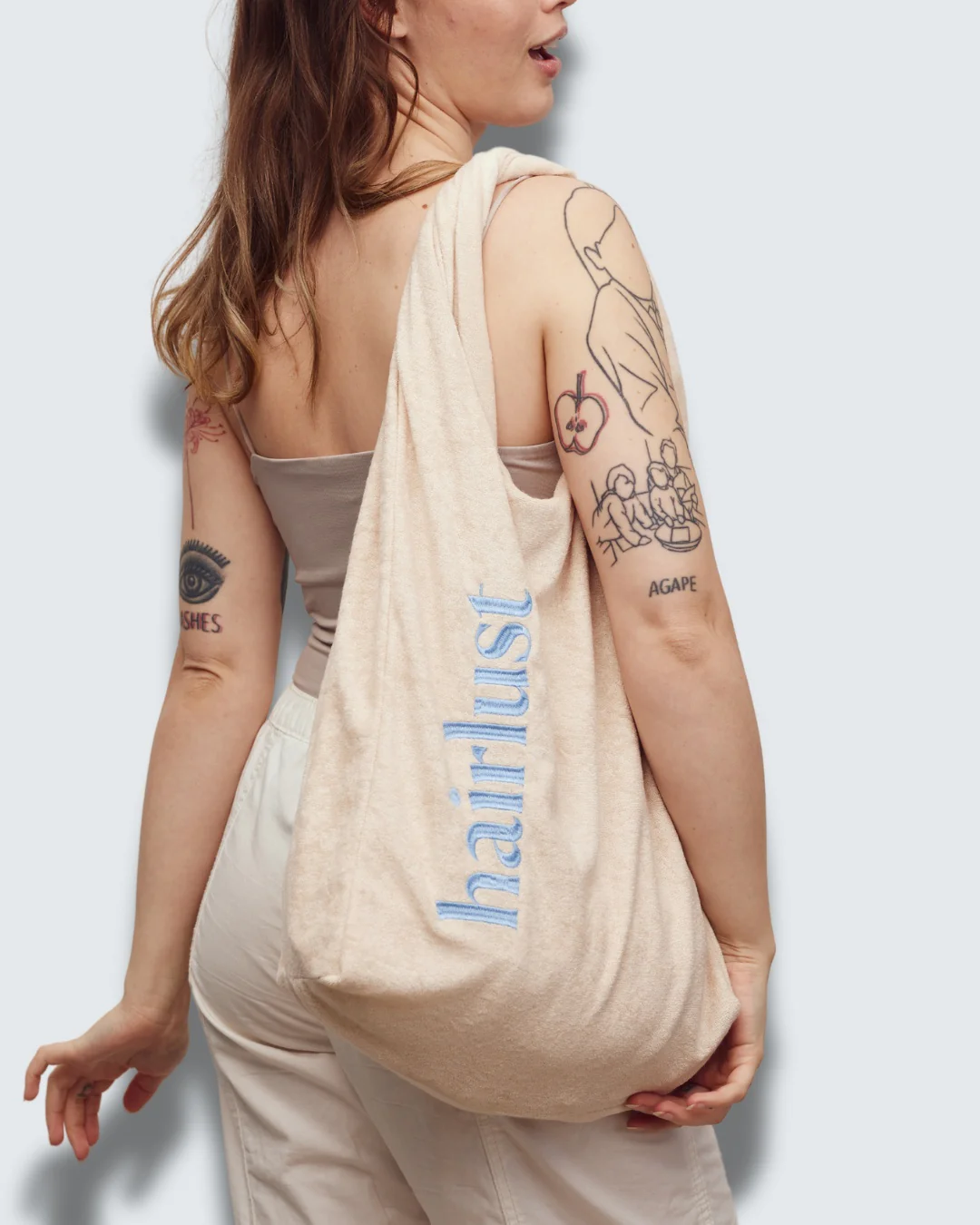 Terry Logo Tote Bag, Beige - Image 2