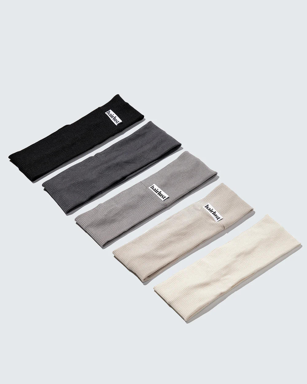 Wide Jersey Headbands, 5-Pack, Grijs - Image 4