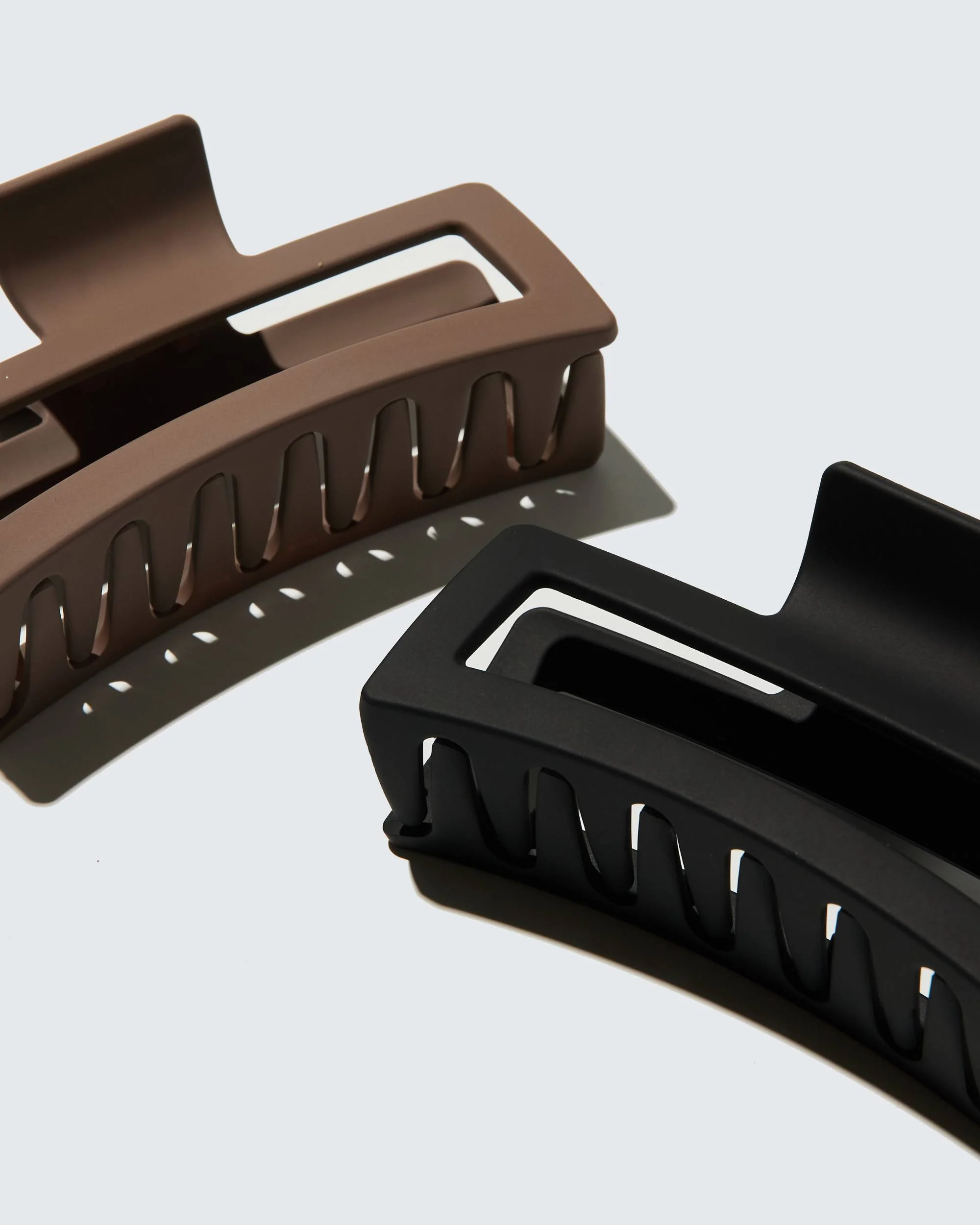 XXL Jumbo Claw Hair Clips, 2-Pack, Zwart/Bruin