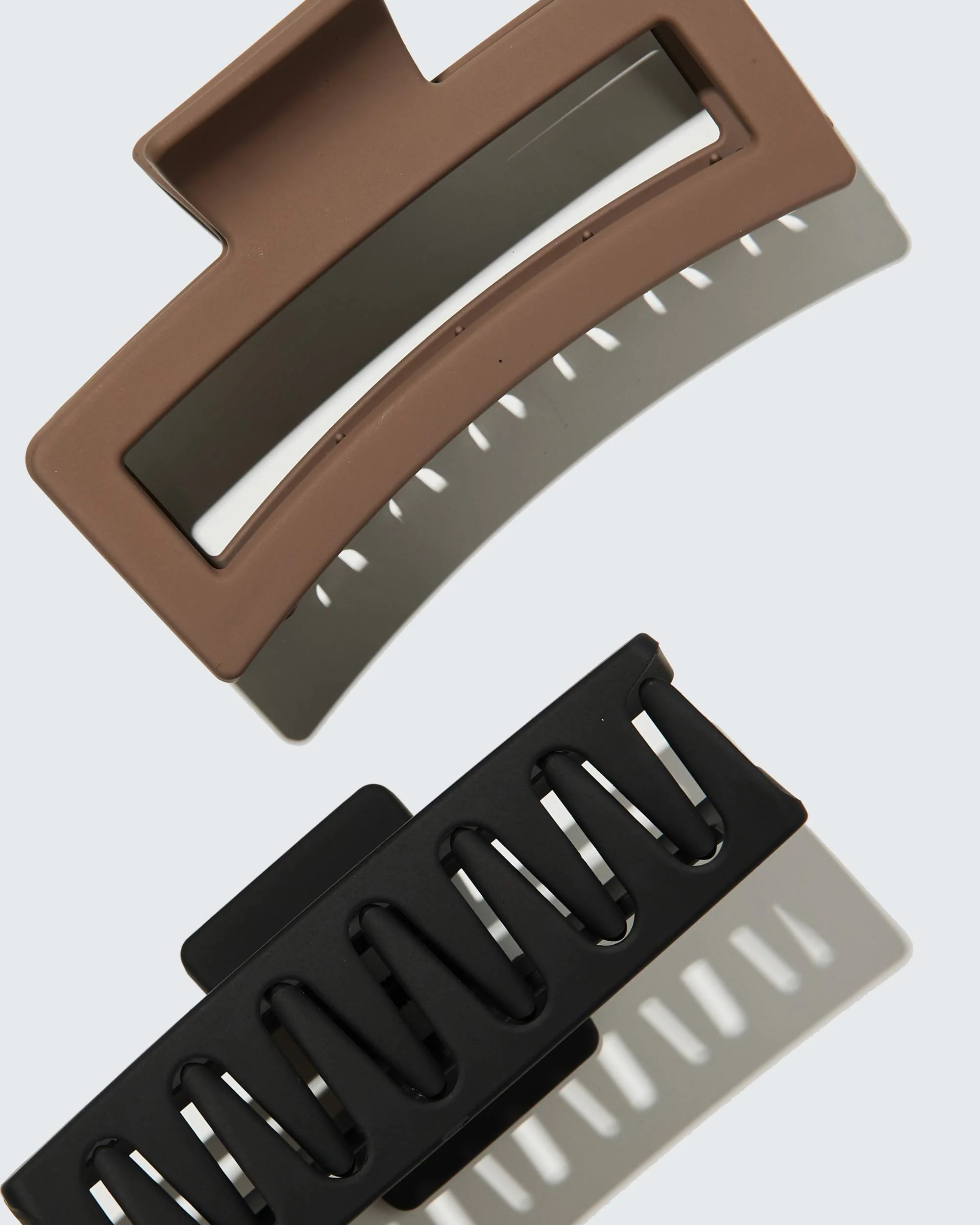 XXL Jumbo Claw Hair Clips, 2-Pack, Zwart/Bruin - Image 3