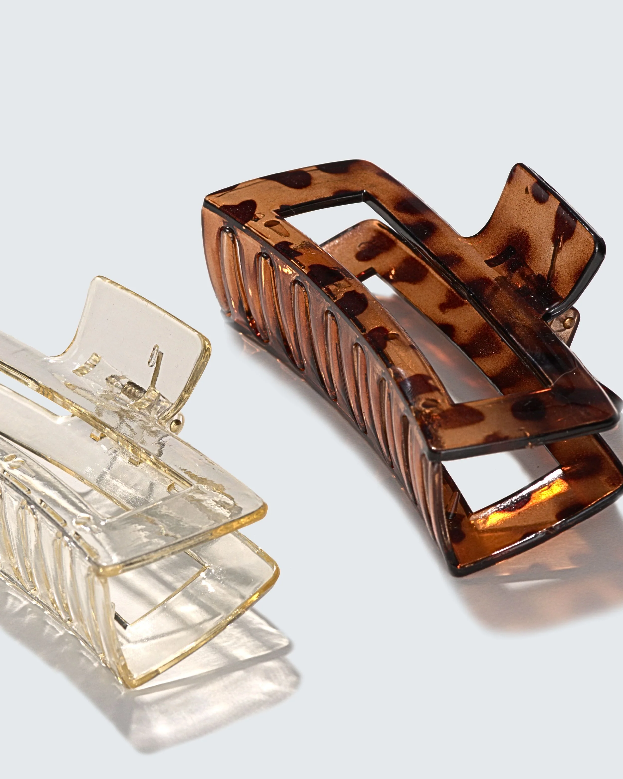 XXL Jumbo Claw Hair Clips, 2-Pack, Helder/Amber - Image 3